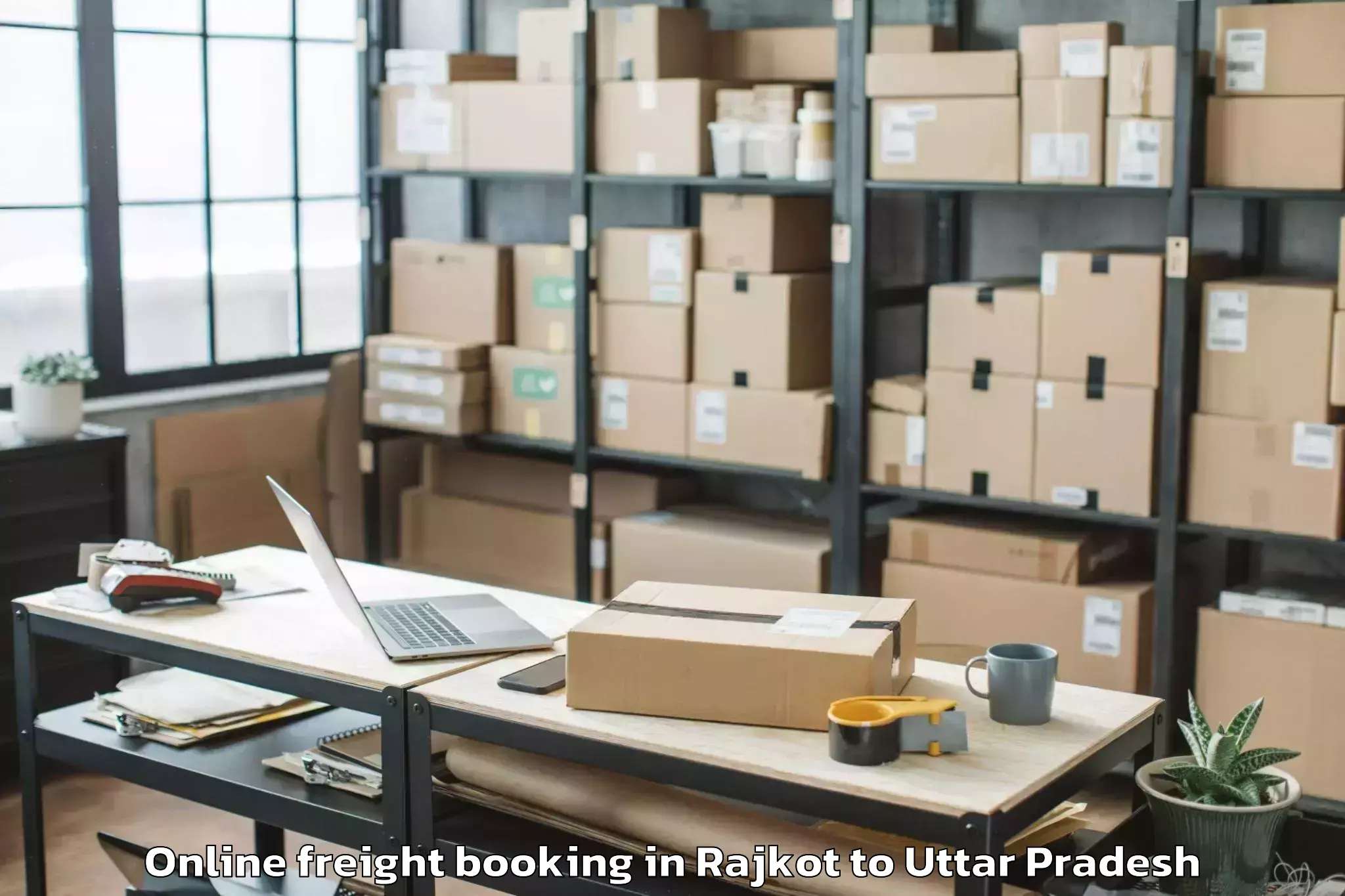 Easy Rajkot to Mau Online Freight Booking Booking